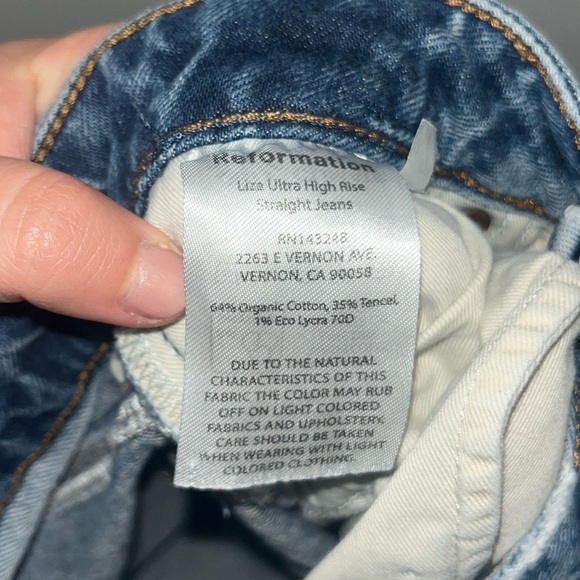 REFORMATION JEANS Ultra Liza High Rise Straight Leg Size 27 - Picture 5 of 12